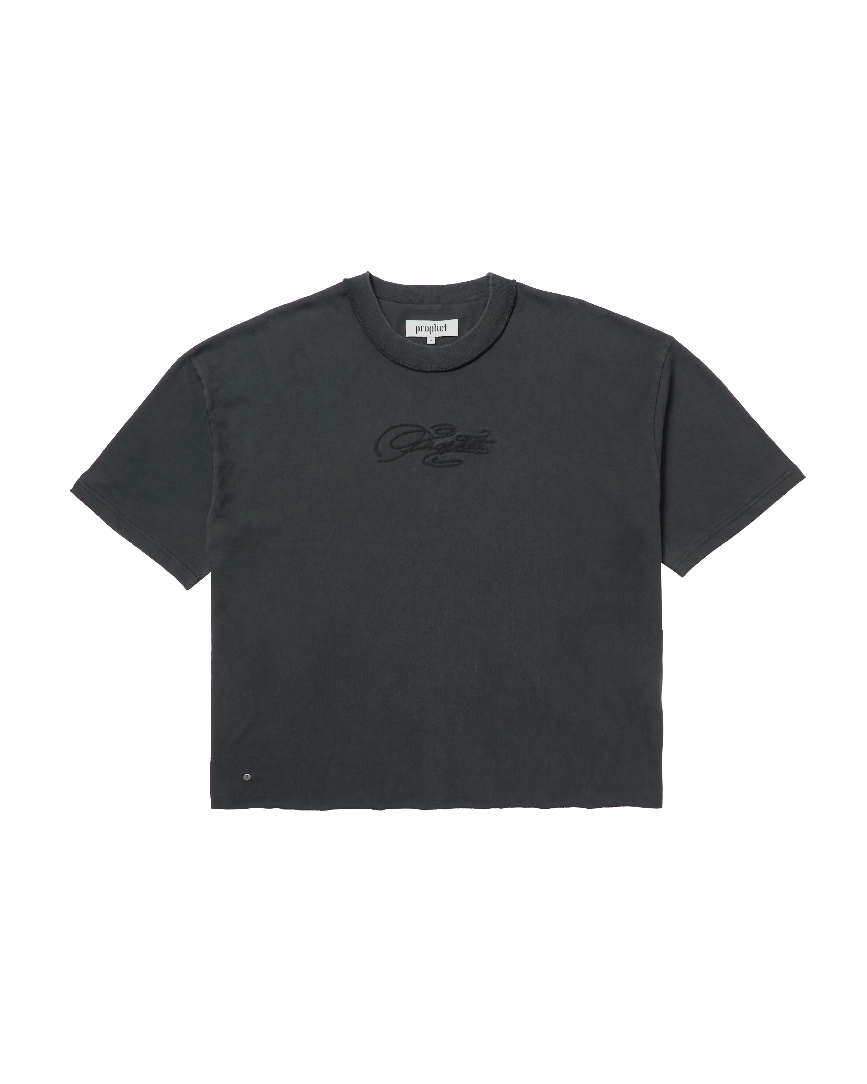 PROPHET SCRIPT T-SHIRT- ACID WASH BLACK