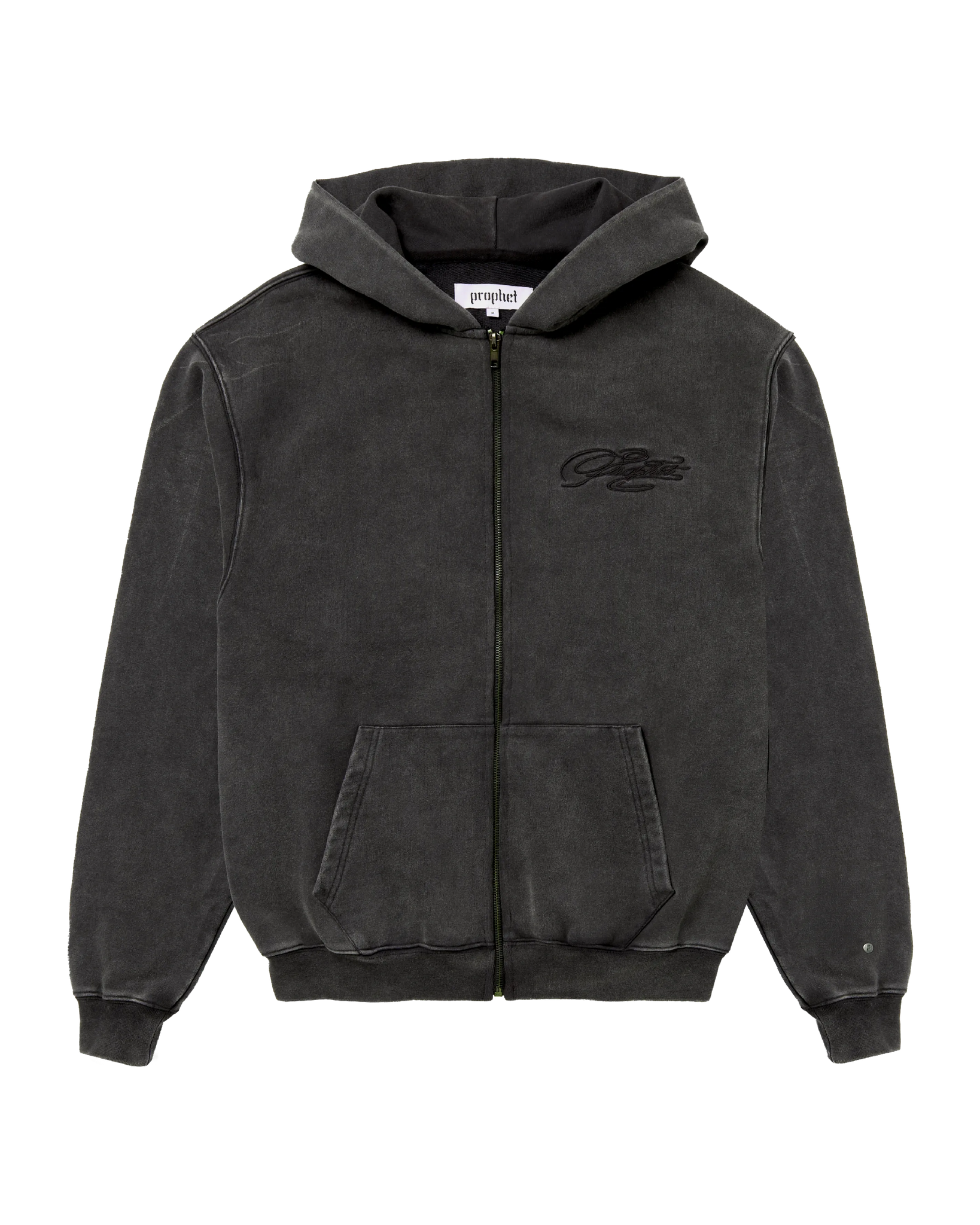 PROPHET ZIP HOODIE- ACID BLACK