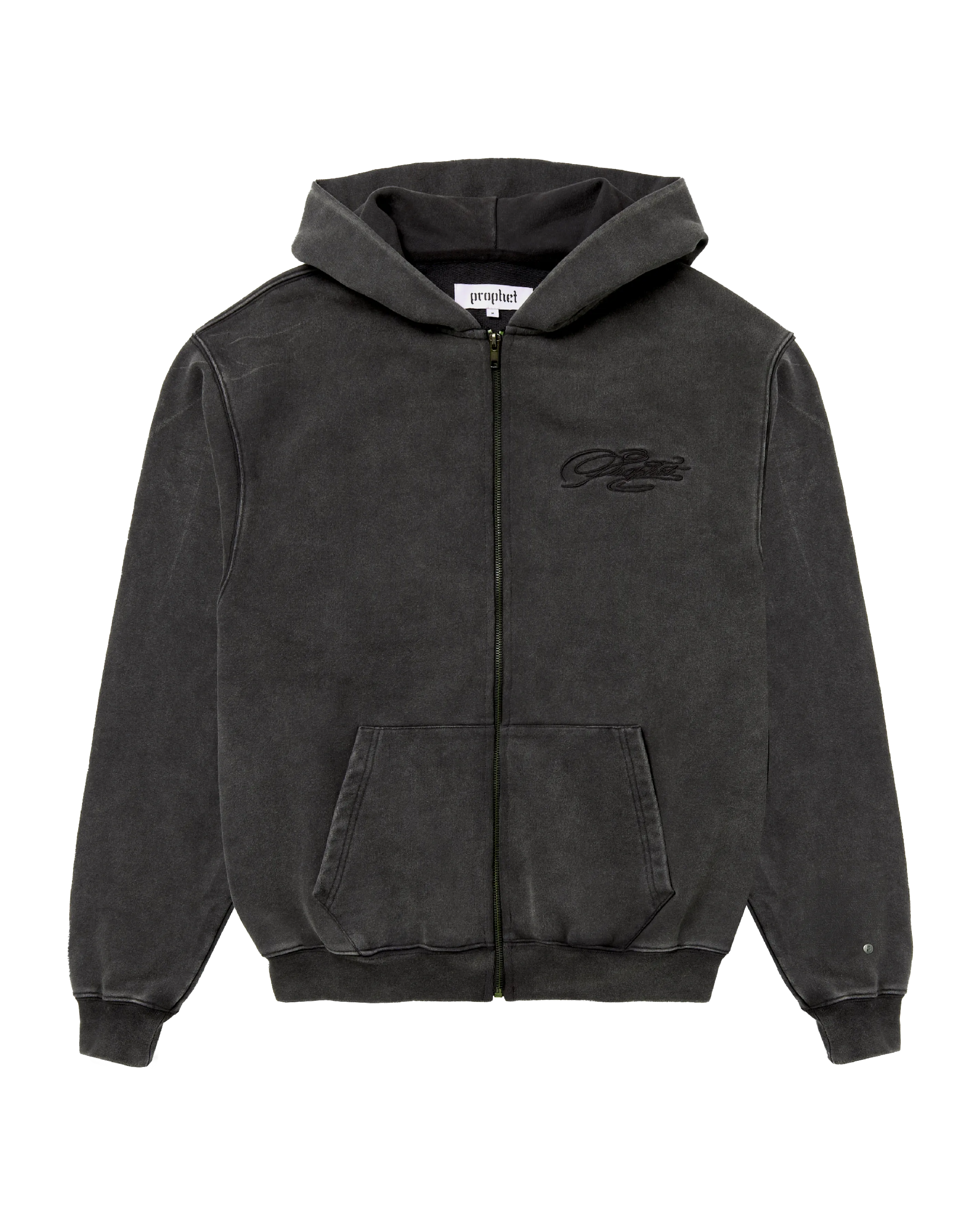 PROPHET ZIP HOODIE- ACID BLACK